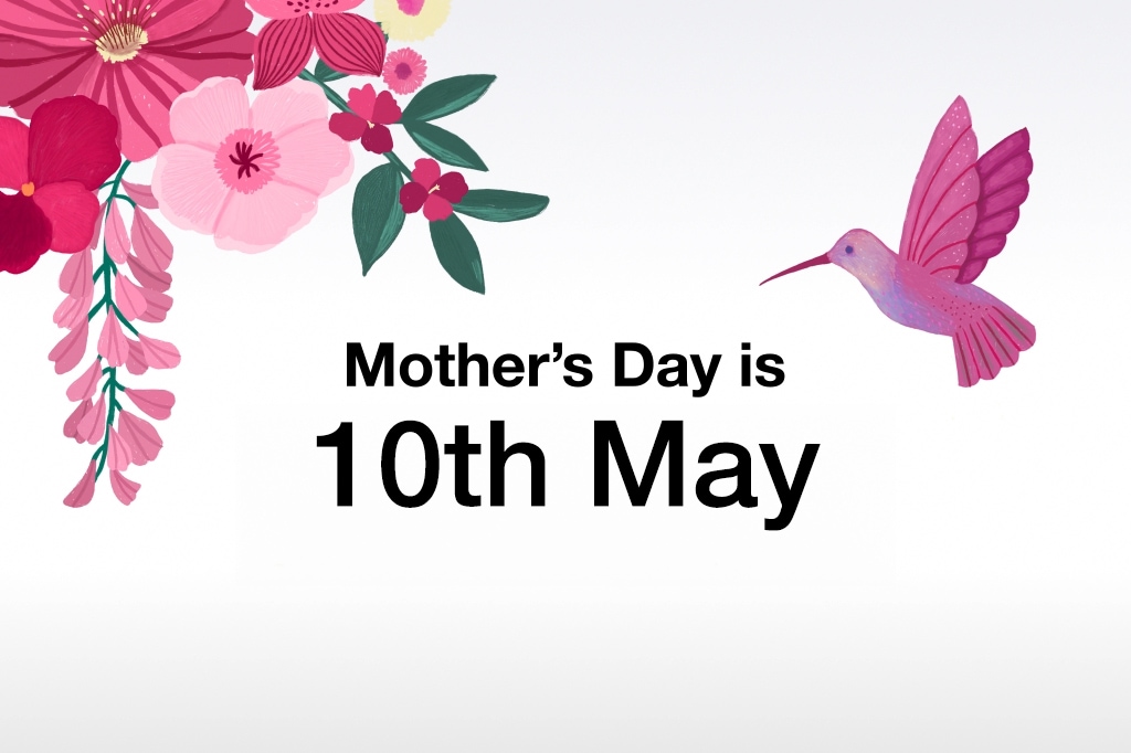 animated video with blooming pink flowers with text "To mum with love"
