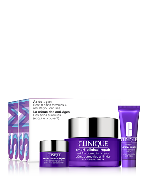 A+ De-Agers Anti-Aging Skincare Set, Best-in-class formulas with results you can see. A $181 value.