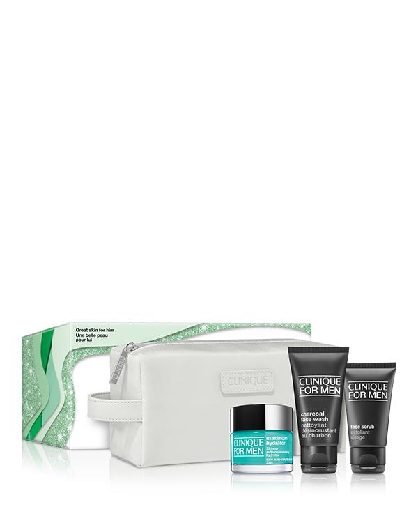 Great Skin For Him Skincare Set, Three best-selling Clinique For Men™ formulas in one good-looking set. Worth over $96.