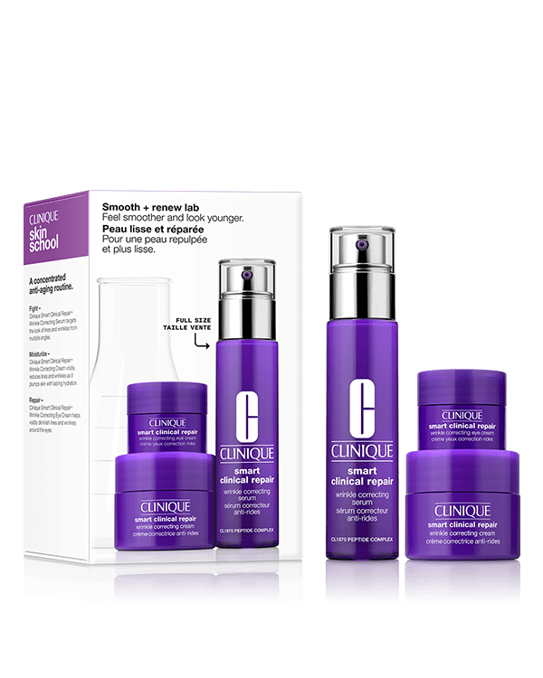 Smooth &amp; Renew Lab Skincare Set, 3 de-aging experts for smoother, younger-looking skin. $213 value.