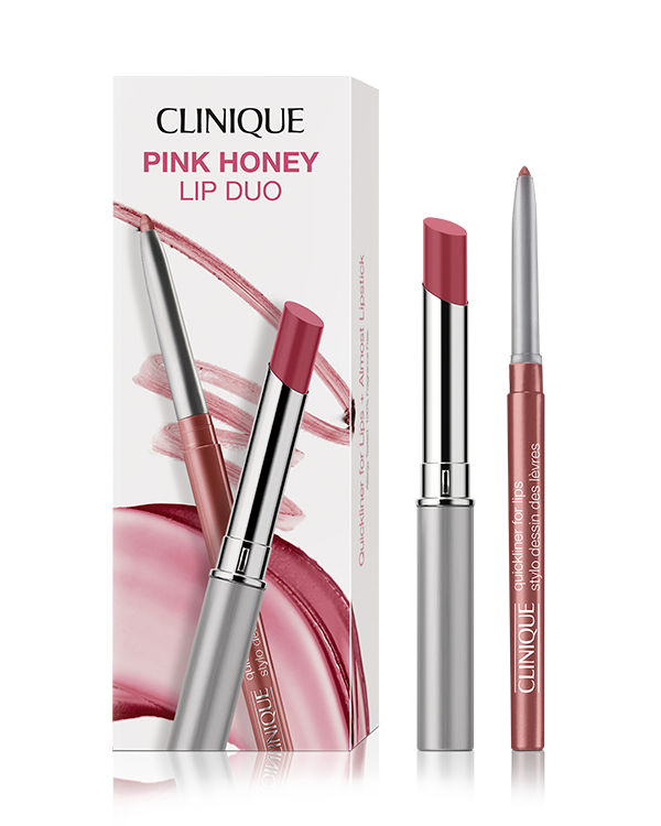 Pink Honey Lip Kit, Clinique’s fan-favourite Almost Lipstick in Pink Honey, now paired with a matching Quickliner™ For Lips for precise definition and a sheer, rosy wash of colour.