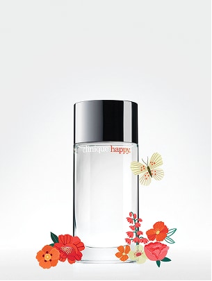 Fragrance perfume with orange flowers around 